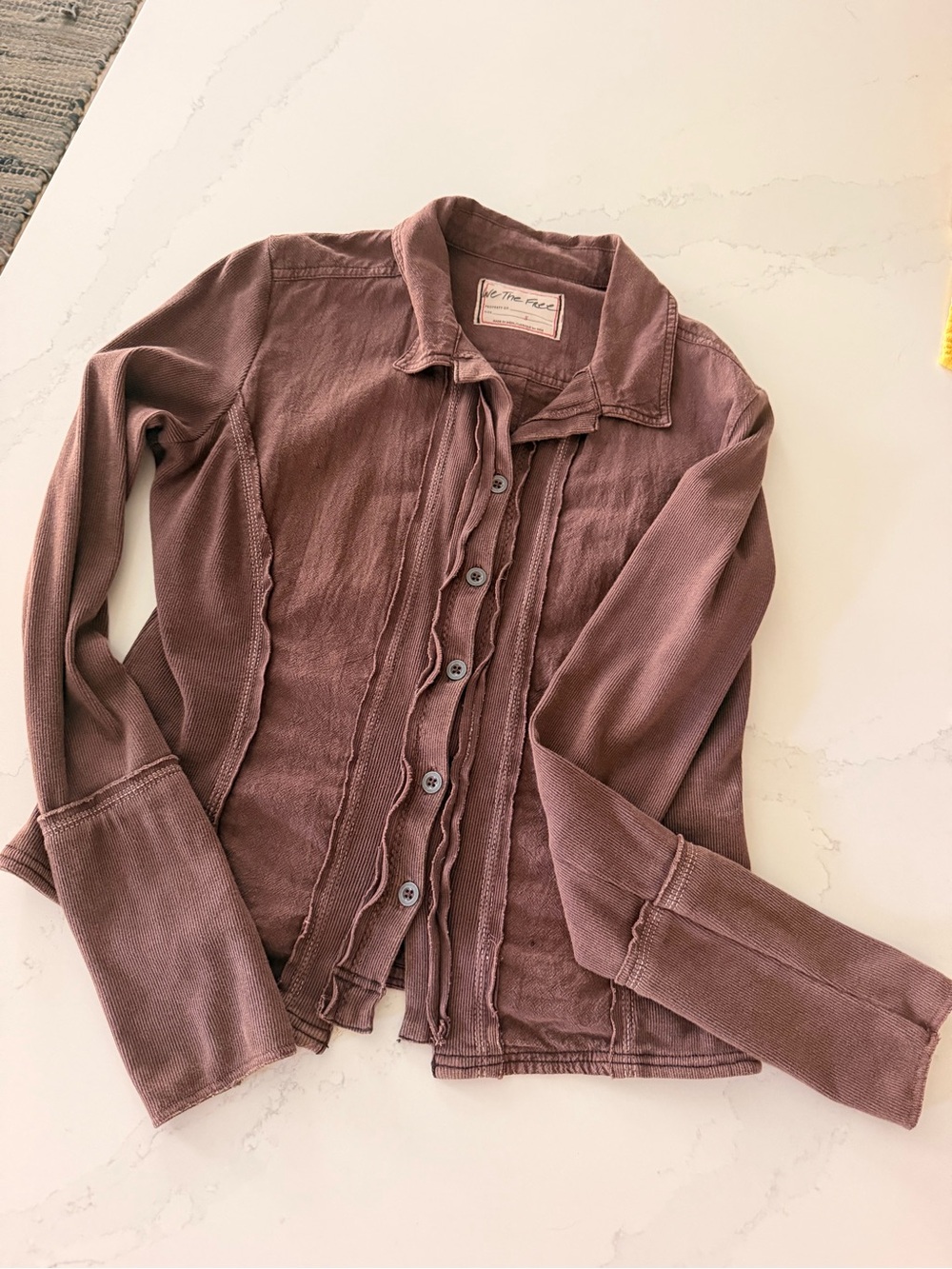 Free People Women’s Mauve Button-Front shirt/jacket